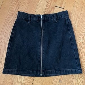 Black Denim Mini Skirt